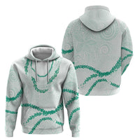 Aloha Lei Mikioi Zip Hoodie Sage Green Polynesian Tribal Tatau Pattern