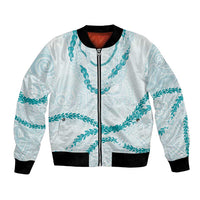 Aloha Lei Mikioi Bomber Jacket Teal Polynesian Tribal Tatau Pattern LT9 Unisex Teal - Polynesian Pride