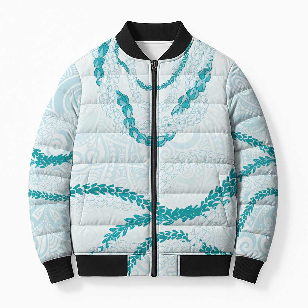 Aloha Lei Mikioi Bomber Puffer Jacket Aloha Lei Mikioi LT9 Unisex Teal - Polynesian Pride
