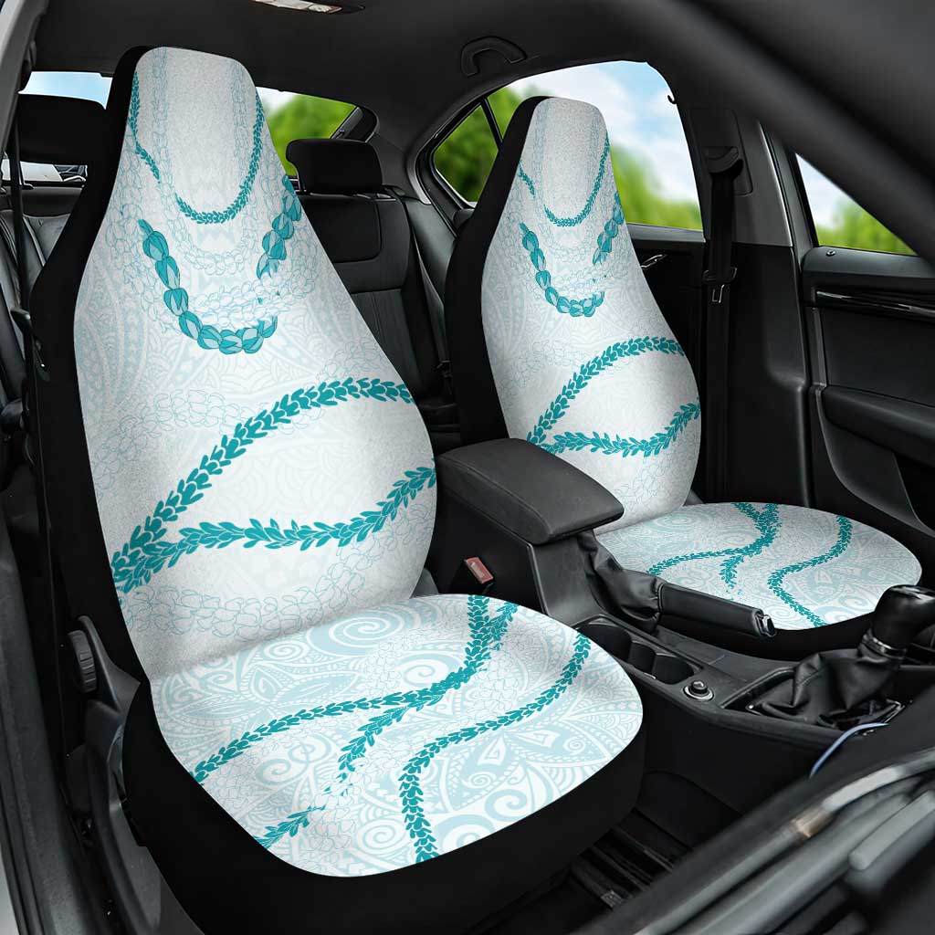 Aloha Lei Mikioi Car Seat Cover Teal Polynesian Tribal Tatau Pattern