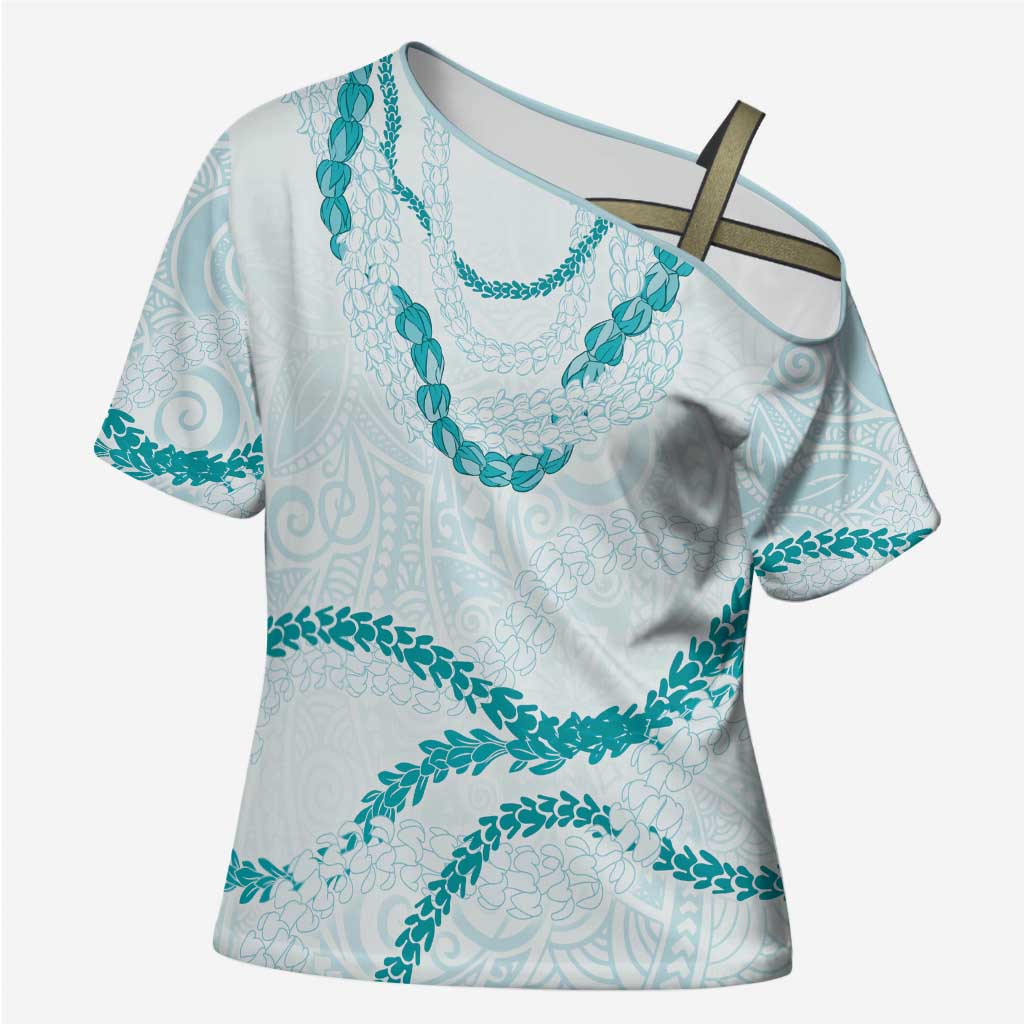 Aloha Lei Mikioi Cross Shoulder Shirt Aloha Lei Mikioi LT9 Female Teal - Polynesian Pride