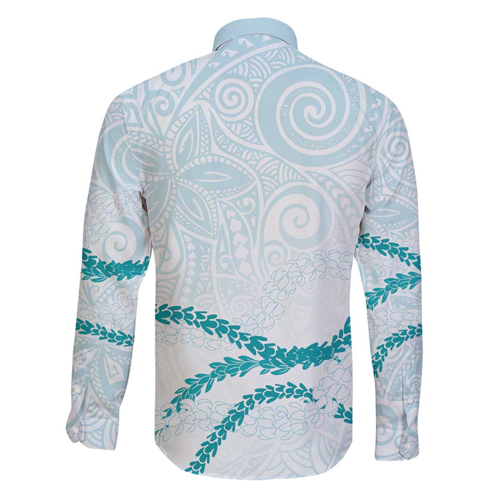 Aloha Lei Mikioi Family Matching Puletasi and Hawaiian Shirt Teal Polynesian Tribal Tatau Pattern LT9 - Polynesian Pride
