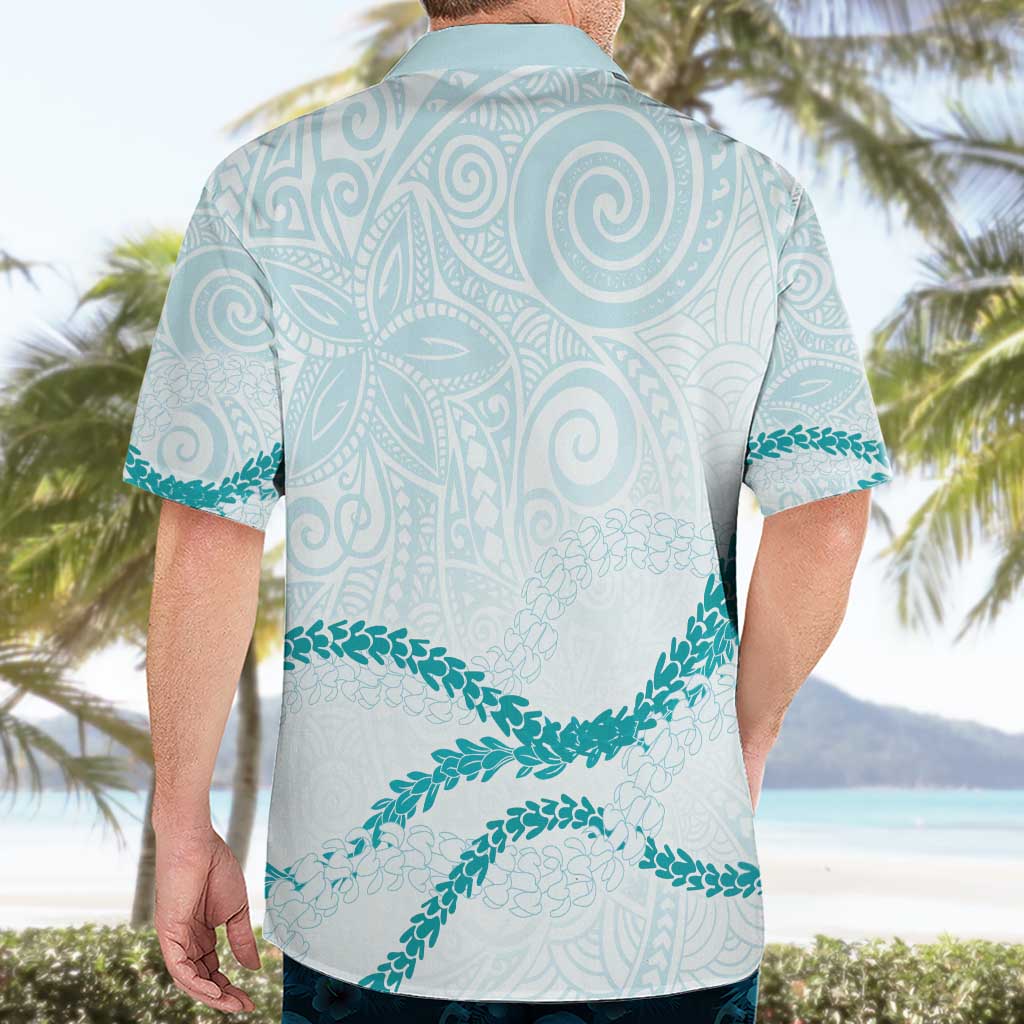 Aloha Lei Mikioi Hawaiian Shirt Teal Polynesian Tribal Tatau Pattern