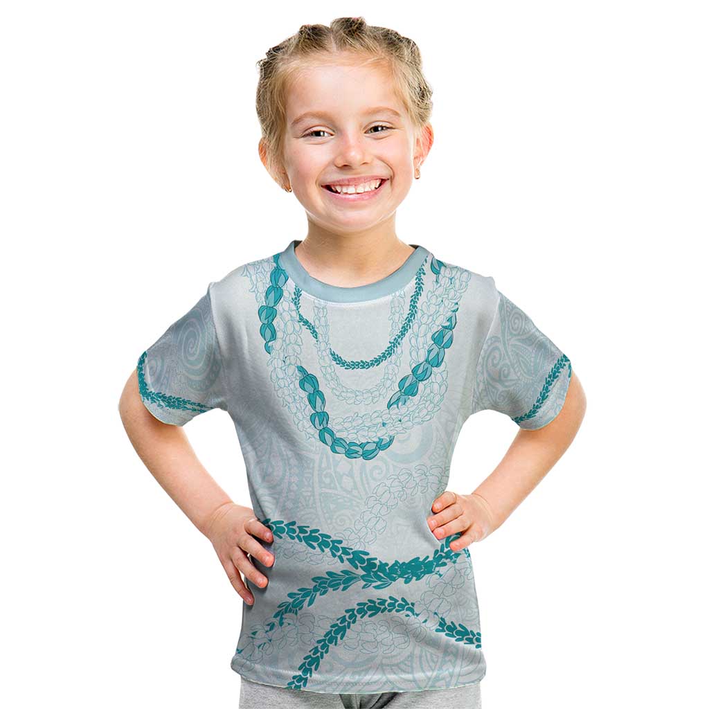 Aloha Lei Mikioi Kid T Shirt Teal Polynesian Tribal Tatau Pattern LT9 Teal - Polynesian Pride