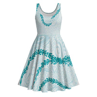Aloha Lei Mikioi Midi Dress Aloha Lei Mikioi LT9 Teal - Polynesian Pride