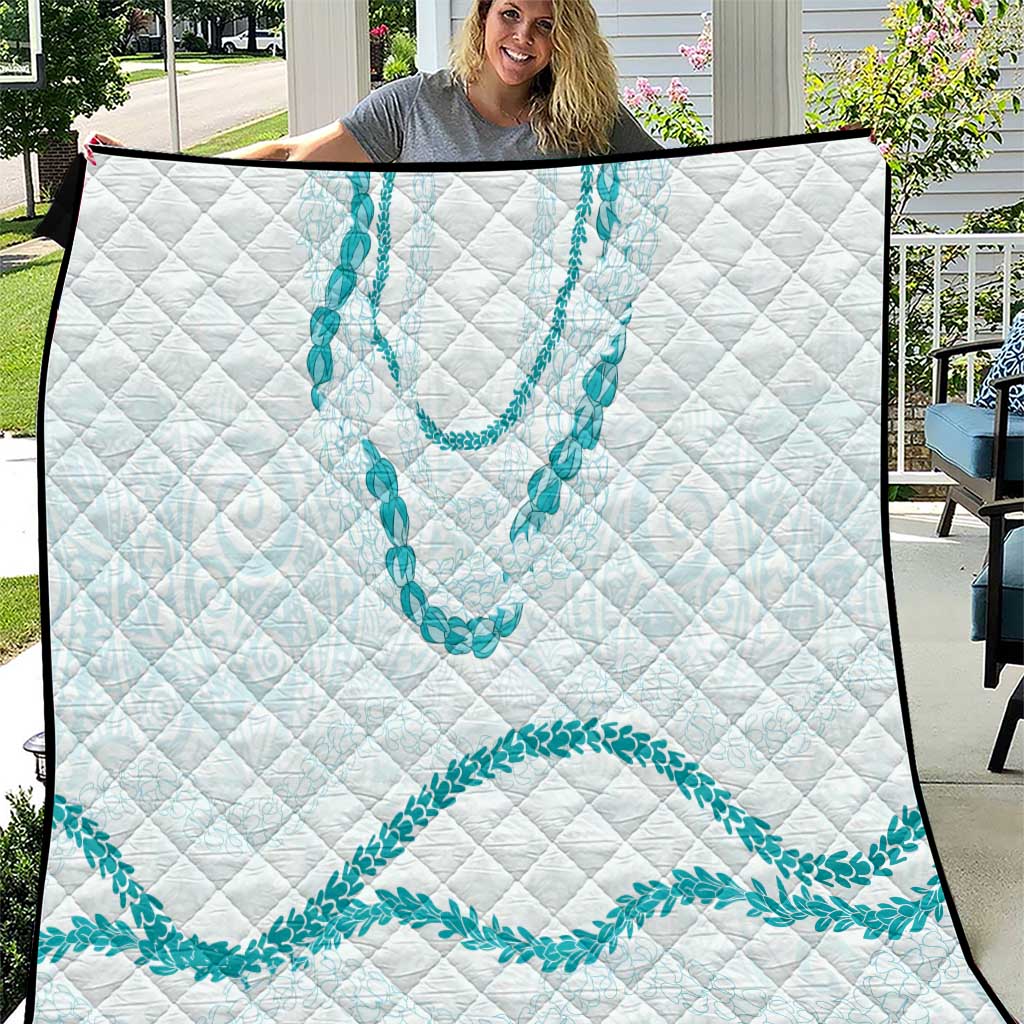 Aloha Lei Mikioi Quilt Teal Polynesian Tribal Tatau Pattern LT9 Teal - Polynesian Pride