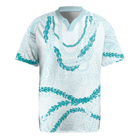Aloha Lei Mikioi Rugby Jersey Teal Polynesian Tribal Tatau Pattern LT9 Teal - Polynesian Pride