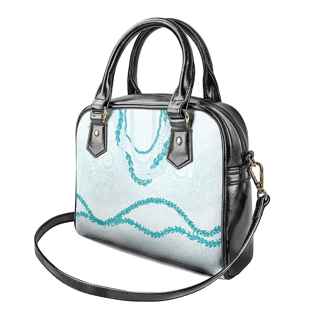 Aloha Lei Mikioi Shoulder Handbag Teal Polynesian Tribal Tatau Pattern