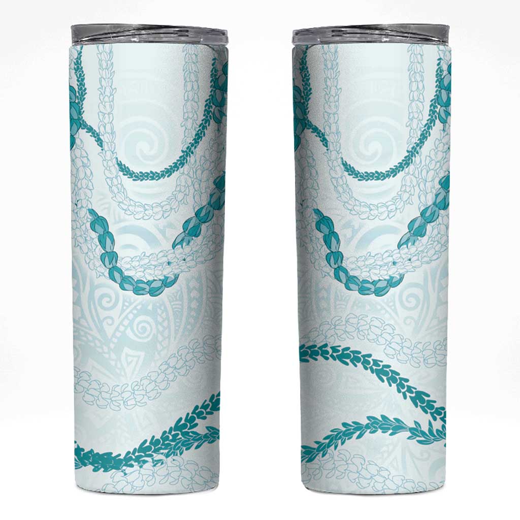 Aloha Lei Mikioi Skinny Tumbler Teal Polynesian Tribal Tatau Pattern LT9 Teal - Polynesian Pride