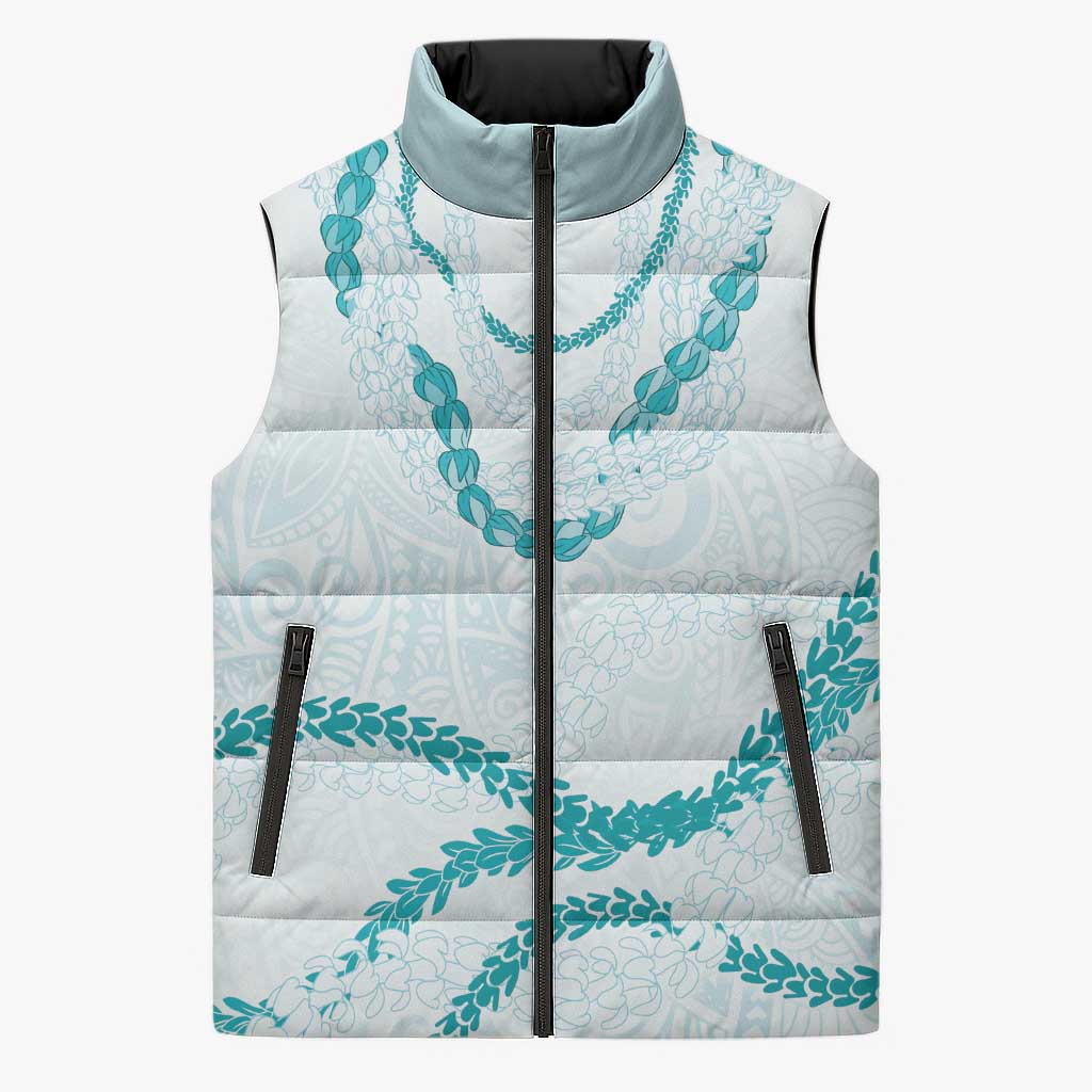 Aloha Lei Mikioi Sleeveless Puffer Jacket Aloha Lei Mikioi LT9 Unisex Teal - Polynesian Pride