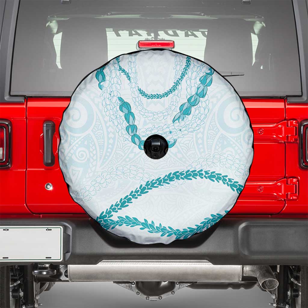 Aloha Lei Mikioi Spare Tire Cover Teal Polynesian Tribal Tatau Pattern