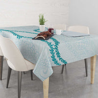 Aloha Lei Mikioi Tablecloth Teal Polynesian Tribal Tatau Pattern LT9 - Polynesian Pride