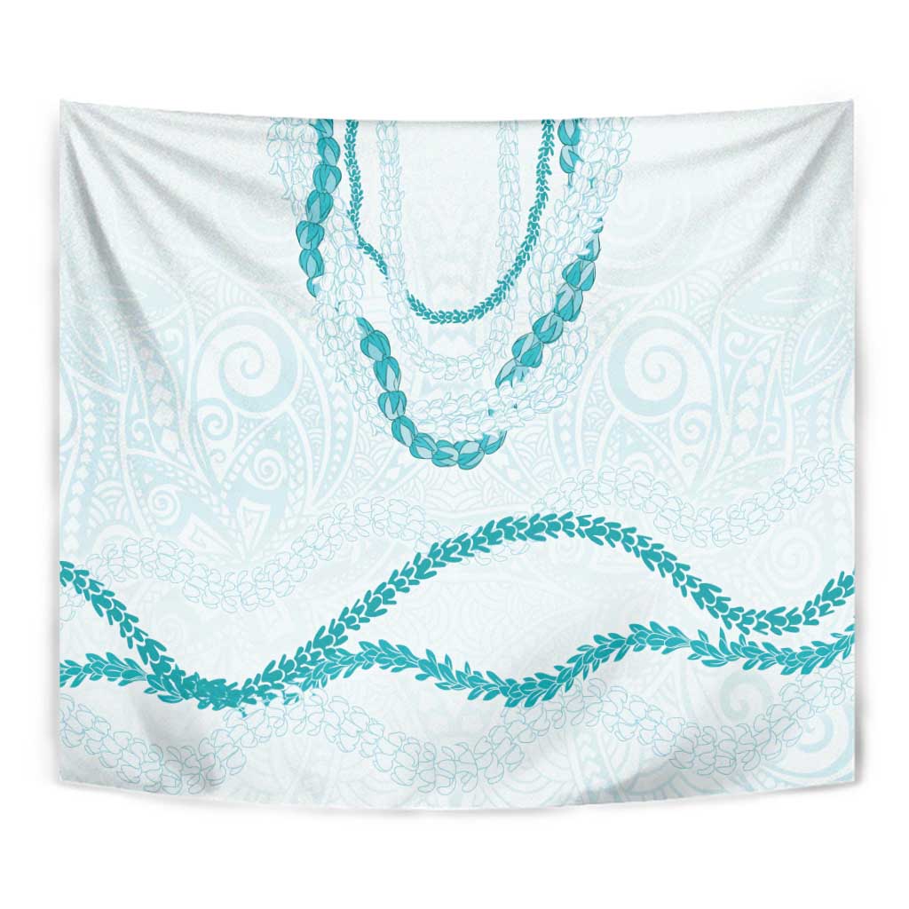 Aloha Lei Mikioi Tapestry Teal Polynesian Tribal Tatau Pattern