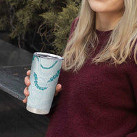 Aloha Lei Mikioi Tumbler Cup Teal Polynesian Tribal Tatau Pattern LT9 - Polynesian Pride