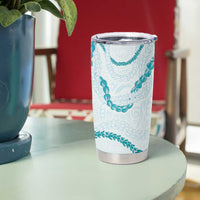 Aloha Lei Mikioi Tumbler Cup Teal Polynesian Tribal Tatau Pattern LT9 - Polynesian Pride