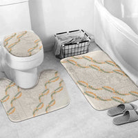 Aloha Pakalana and Puakenikeni Lei Bathroom Set Beige Hawaiian Pattern - Polynesian Pride