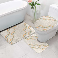 Aloha Pakalana and Puakenikeni Lei Bathroom Set Beige Hawaiian Pattern - Polynesian Pride