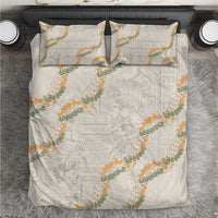 Aloha Pakalana and Puakenikeni Lei Bedding Set Beige Hawaiian Pattern