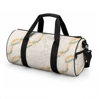 Aloha Pakalana and Puakenikeni Lei Duffle Bag Beige Hawaiian Pattern LT9 - Polynesian Pride