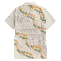 Aloha Pakalana and Puakenikeni Lei Family Matching Tank Maxi Dress and Hawaiian Shirt Beige Hawaiian Pattern LT9 - Polynesian Pride