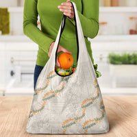 Aloha Pakalana and Puakenikeni Lei Grocery Bag Beige Hawaiian Pattern LT9 - Polynesian Pride