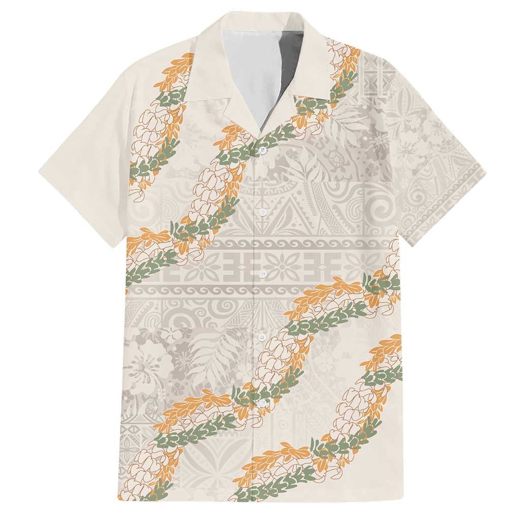 Aloha Pakalana and Puakenikeni Lei Hawaiian Shirt Beige Hawaiian Pattern