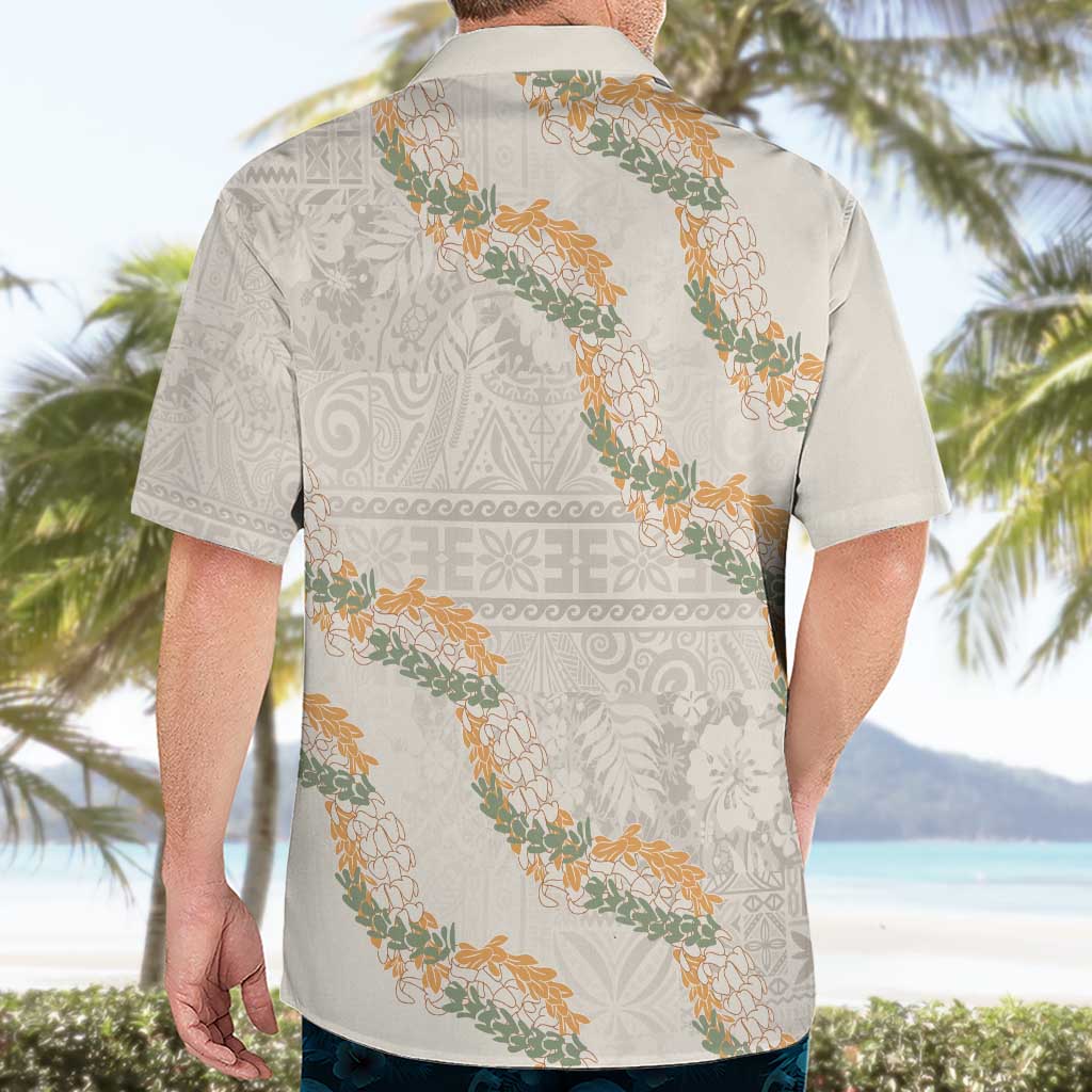 Aloha Pakalana and Puakenikeni Lei Hawaiian Shirt Beige Hawaiian Pattern