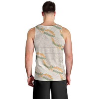 Aloha Pakalana and Puakenikeni Lei Men Tank Top Beige Hawaiian Pattern LT9 - Polynesian Pride