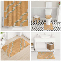 Aloha Pakalana and Puakenikeni Lei Bathroom Set Gold Hawaiian Pattern - Polynesian Pride