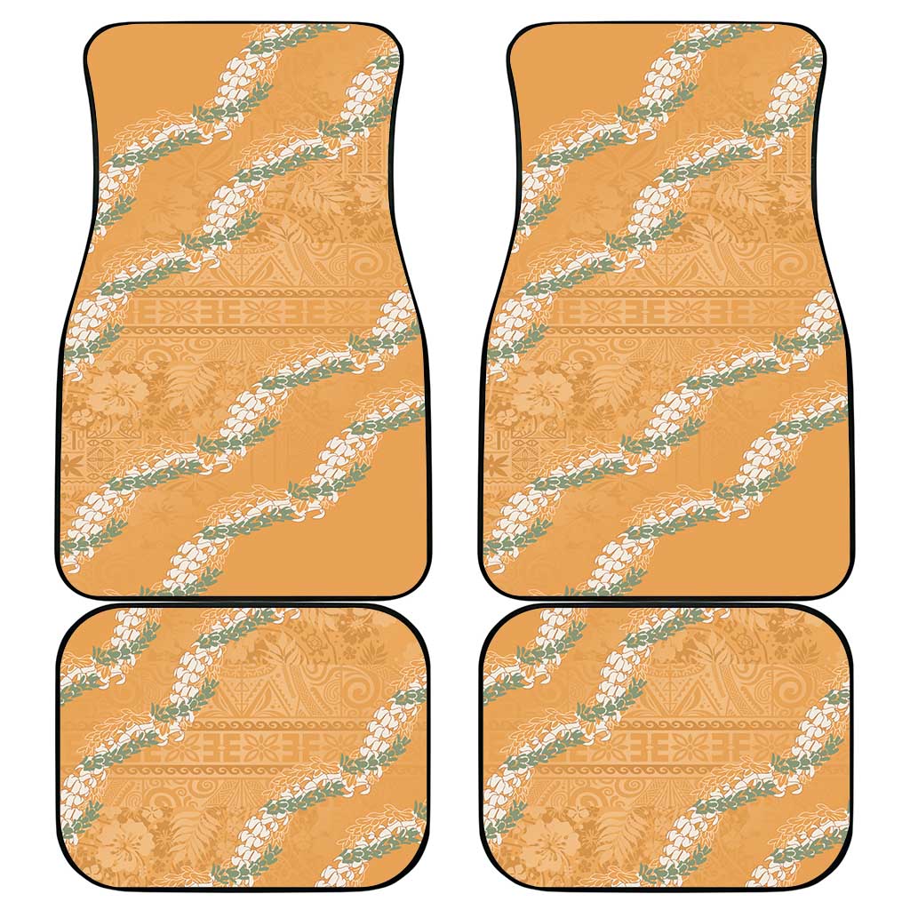 Aloha Pakalana and Puakenikeni Lei Car Mats Gold Hawaiian Pattern