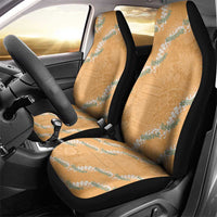 Aloha Pakalana and Puakenikeni Lei Car Seat Cover Gold Hawaiian Pattern