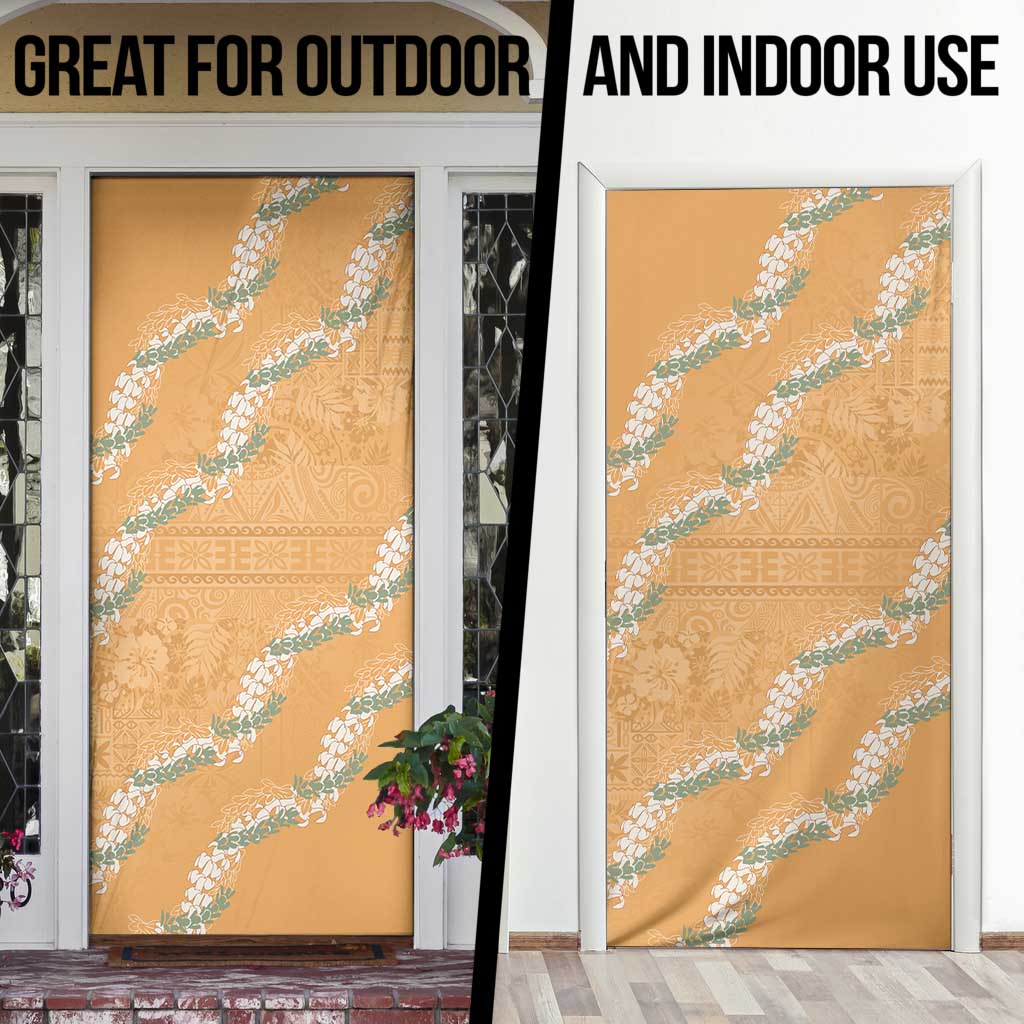 Aloha Pakalana and Puakenikeni Lei Door Cover Gold Hawaiian Pattern - Polynesian Pride