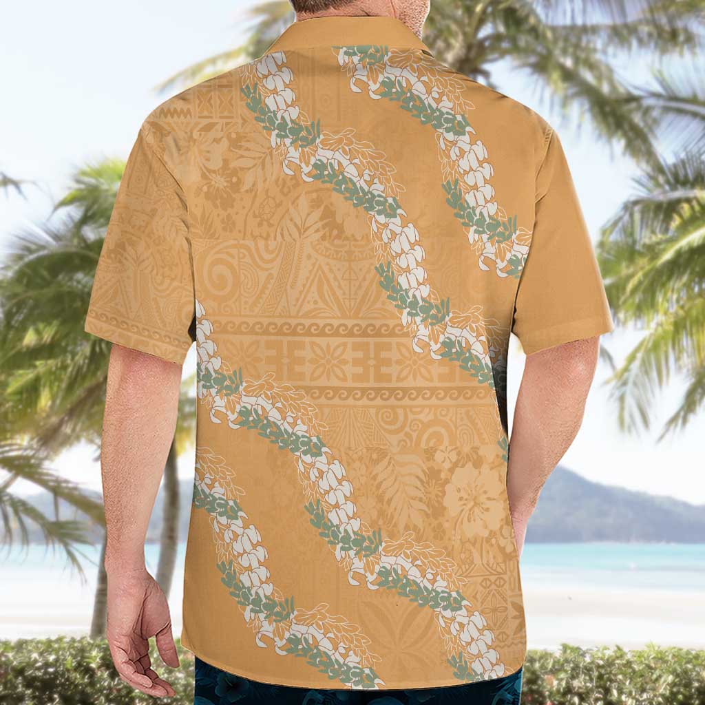 Aloha Pakalana and Puakenikeni Lei Hawaiian Shirt Gold Hawaiian Pattern