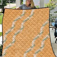Aloha Pakalana and Puakenikeni Lei Quilt Gold Hawaiian Pattern