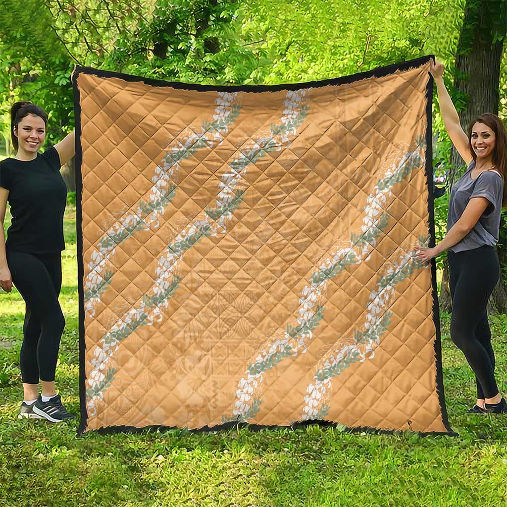 Aloha Pakalana and Puakenikeni Lei Quilt Gold Hawaiian Pattern