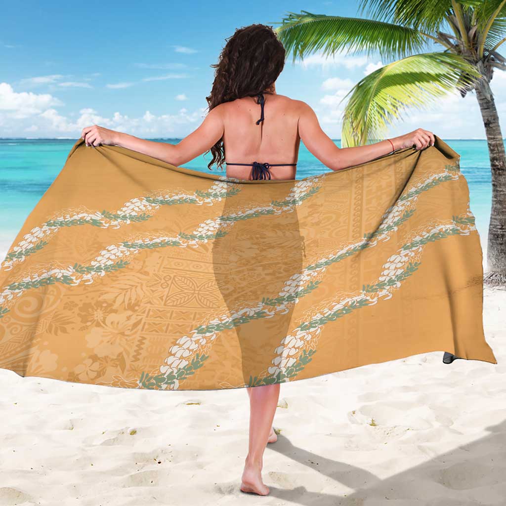 Aloha Pakalana and Puakenikeni Lei Sarong Gold Hawaiian Pattern