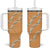 Aloha Pakalana and Puakenikeni Lei Tumbler With Handle Gold Hawaiian Pattern