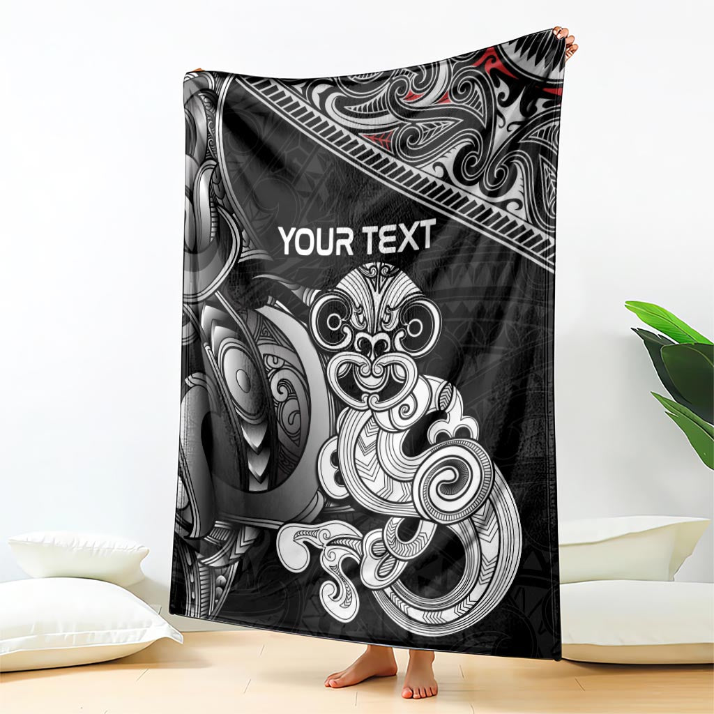 Personalised New Zealand Potae Pango Cricket Blanket Special Maori Hei Tiki Tribal Tattoo LT9 - Polynesian Pride