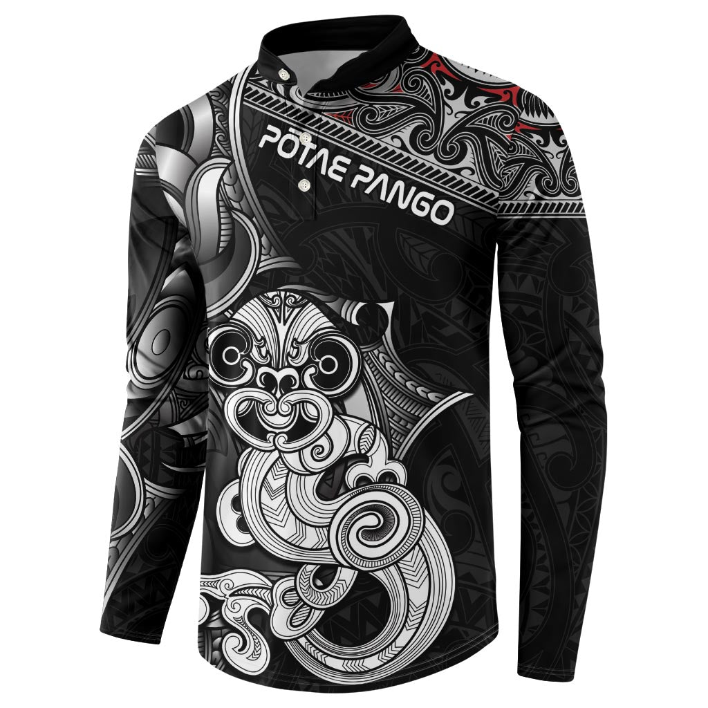 Personalised New Zealand Potae Pango Cricket Button Sweatshirt Special Maori Hei Tiki Tribal Tattoo LT9 - Polynesian Pride