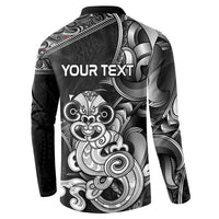 Personalised New Zealand Potae Pango Cricket Button Sweatshirt Special Maori Hei Tiki Tribal Tattoo LT9 - Polynesian Pride
