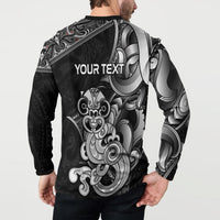 Personalised New Zealand Potae Pango Cricket Button Sweatshirt Special Maori Hei Tiki Tribal Tattoo LT9 - Polynesian Pride