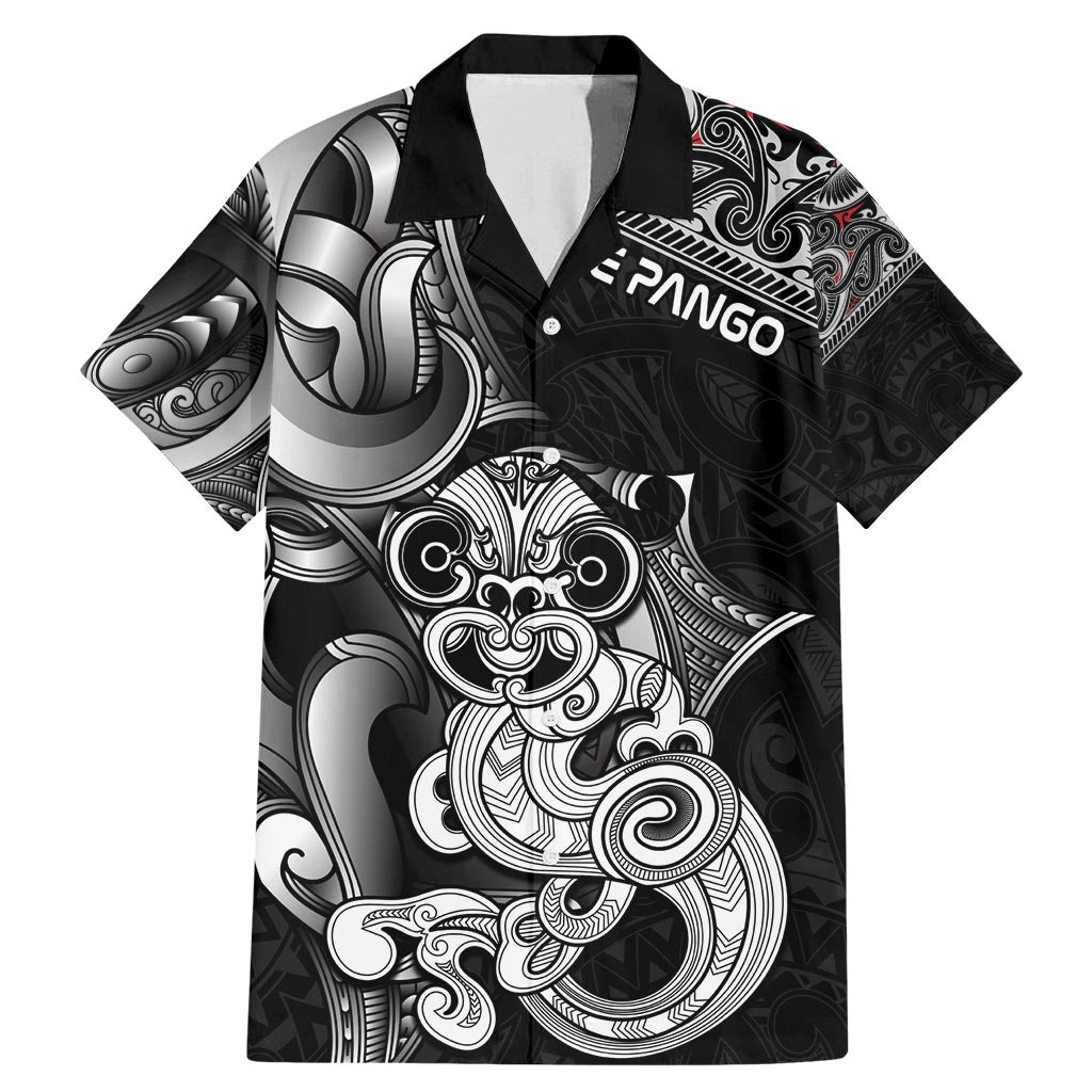 Personalised New Zealand Potae Pango Cricket Family Matching Mermaid Dress and Hawaiian Shirt Special Maori Hei Tiki Tribal Tattoo LT9 Dad's Shirt - Short Sleeve Black - Polynesian Pride