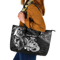 Personalised New Zealand Potae Pango Cricket Leather Tote Bag Special Maori Hei Tiki Tribal Tattoo LT9 Black - Polynesian Pride
