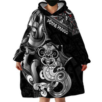 Personalised New Zealand Potae Pango Cricket Wearable Blanket Hoodie Special Maori Hei Tiki Tribal Tattoo