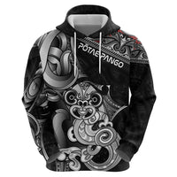 Personalised New Zealand Potae Pango Cricket Zip Hoodie Special Maori Hei Tiki Tribal Tattoo
