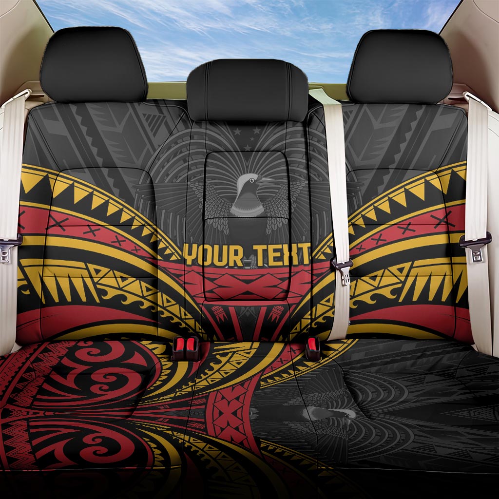 Custom Papua New Guinea Cricket Back Car Seat Cover PNG Emblem Mix Polyneisan Pattern