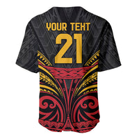 Custom Papua New Guinea Cricket Baseball Jersey PNG Emblem Mix Polyneisan Pattern