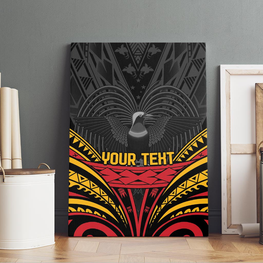 Custom Papua New Guinea Cricket Canvas Wall Art PNG Emblem Mix Polyneisan Pattern