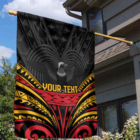 Custom Papua New Guinea Cricket Garden Flag PNG Emblem Mix Polyneisan Pattern