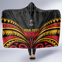 Custom Papua New Guinea Cricket Hooded Blanket PNG Emblem Mix Polyneisan Pattern